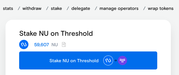 Stake NU on Threshold