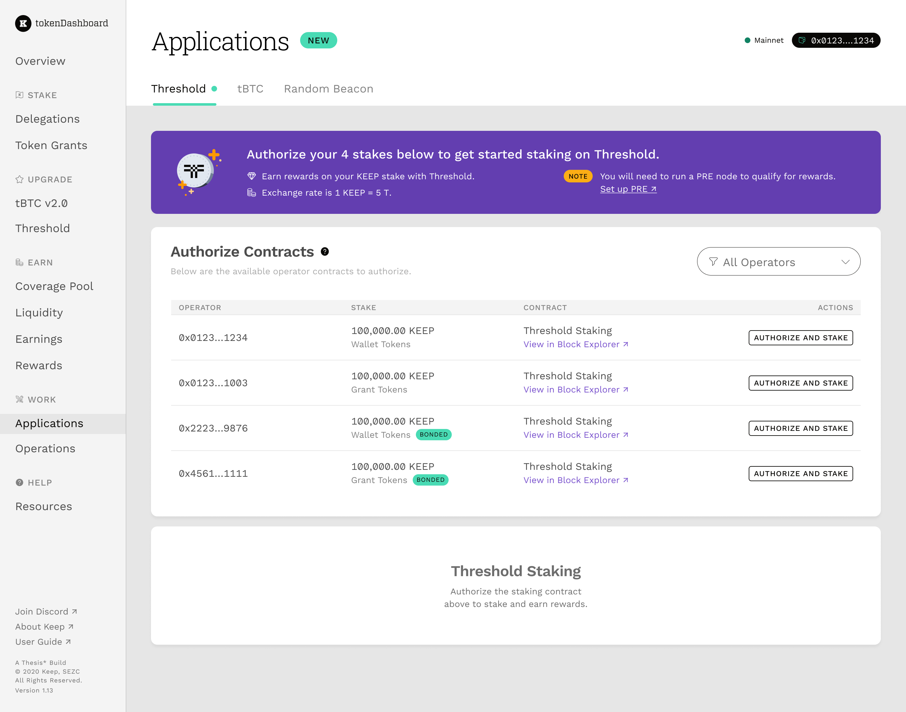 Stake KEEP on Threshold